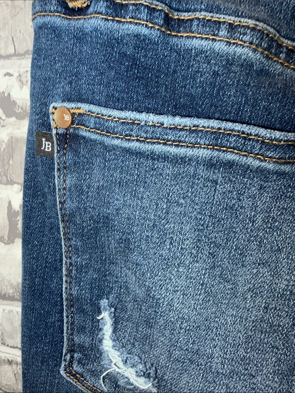 Judy Blue Medium Wash Distressed Back‎ Pocket Jean Shorts